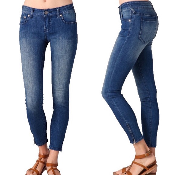 Free People Mid-Rise Zipper Ankle Jegging, Size 6